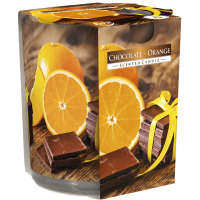 Свеча шоколад апельсин ароматизированная в стекле Bispol 7,8 см (sn72s-54)