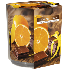 Свеча шоколад апельсин ароматизированная в стекле Bispol 7,8 см (sn72s-54)