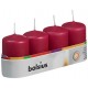 Свеча цилиндр бордовая bolsius 4х6 см 4 шт (40/60-036Б)