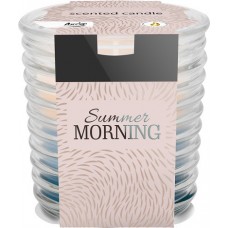 Аромасвеча трехцветная в фактурном стекле Bispol летнее утро 8 см (snw80-252)