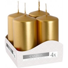 Свеча цилиндр золотая Bispol 8 см 4 шт (sw40/80-213)