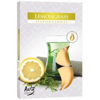 Свеча чайная ароматизированная Bispol Лимонная трава 1.5 см 6 шт (p15-163)