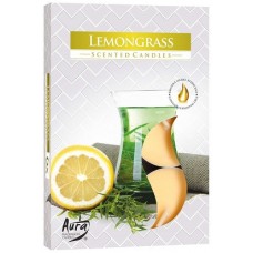 Свеча чайная ароматизированная Bispol Лимонная трава 1.5 см 6 шт (p15-163)