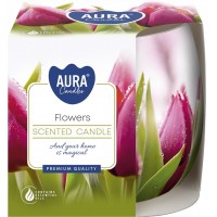 Свеча ароматическая в стекле Bispol Тюльпаны 7 см (sn71s-07)