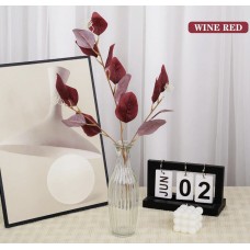 Искусственные листья эвкалипта цвет бордовый 48 см