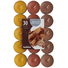Свеча чайная ароматизированная Корица и специи Bolsius 1.5 см 30 шт (p15-30-65Б SUG)