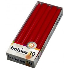 Свеча коническая красная Bolsius 24,5 см 10 шт (s30-030Б 57106)