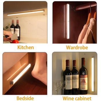 LED лампа світильник на магніті з акумулятором та пультом 31 см